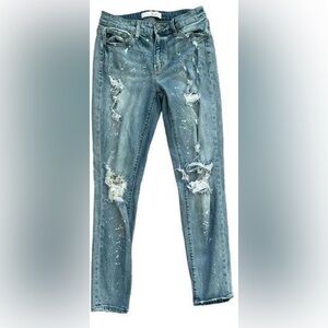 KanCan Estilo Distressed paint splatter Jeans SZ 3/25 excellent preloved stretch